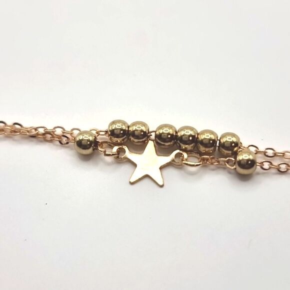 New PINEAPPLE STAR & GOLD BEAD anklet set - Picture 8 of 11